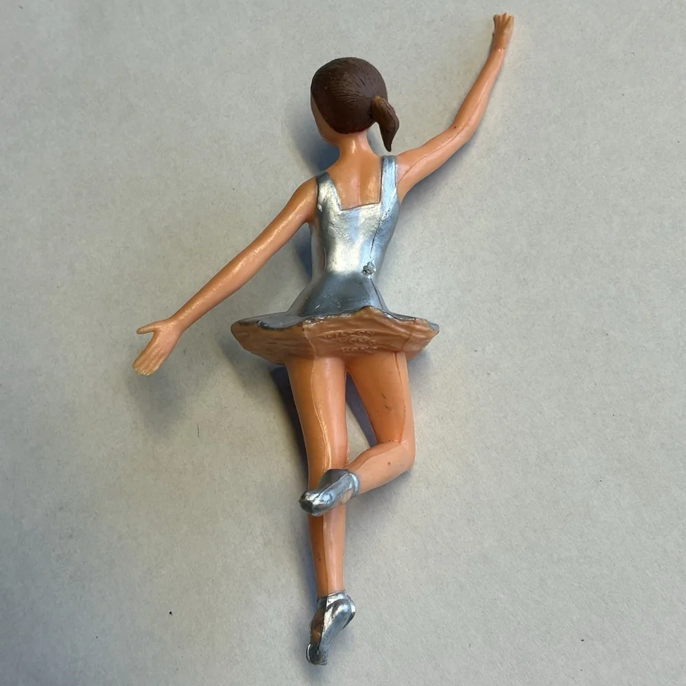 Vintage Wilton Ballerina Cake Topper Ballet Tutu Silver Made In Hong Kong